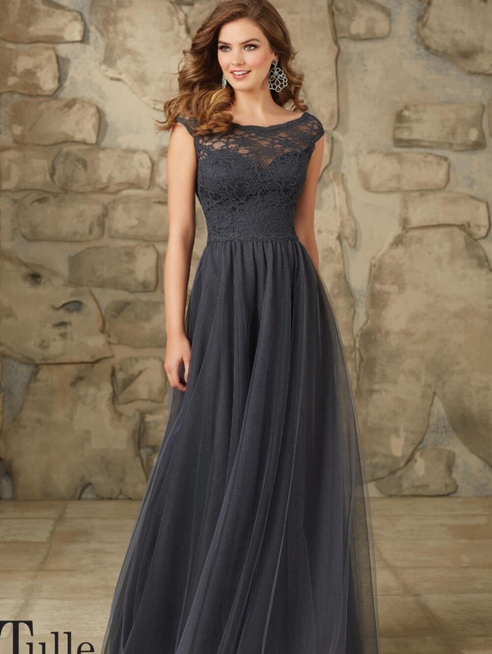 Mori Lee By Madeline Gardner Lace And Tulle Gown Size 8/Medium